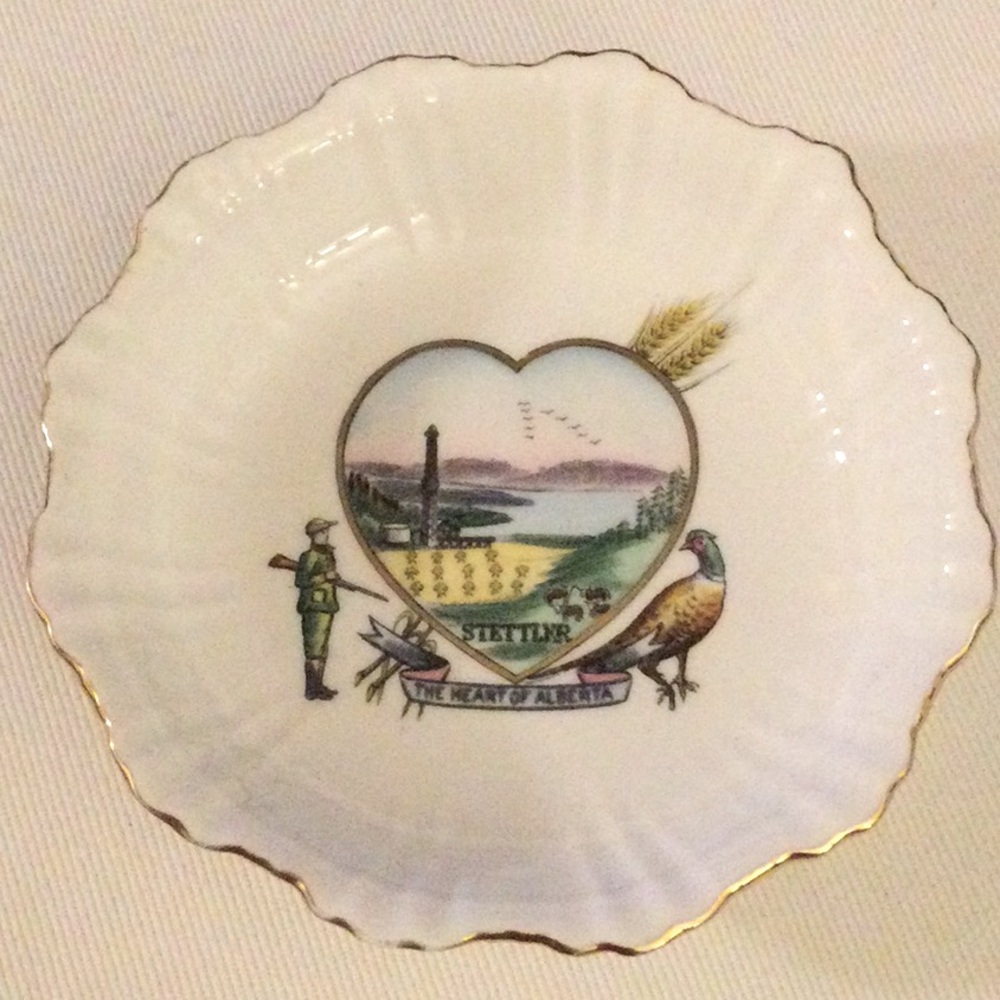 3/$10 | Stettler, AB - Royal Stafford Bone China “The Heart of Alberta” Dish